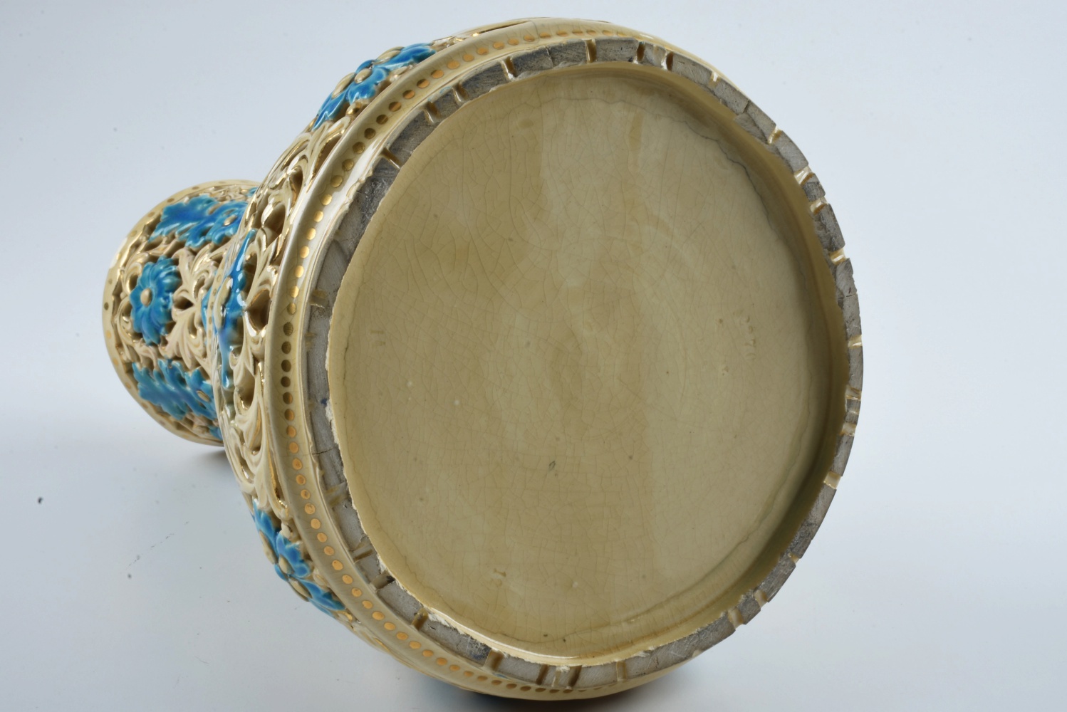 19th-Century Zsolnay Reticulated Ceramic Vase