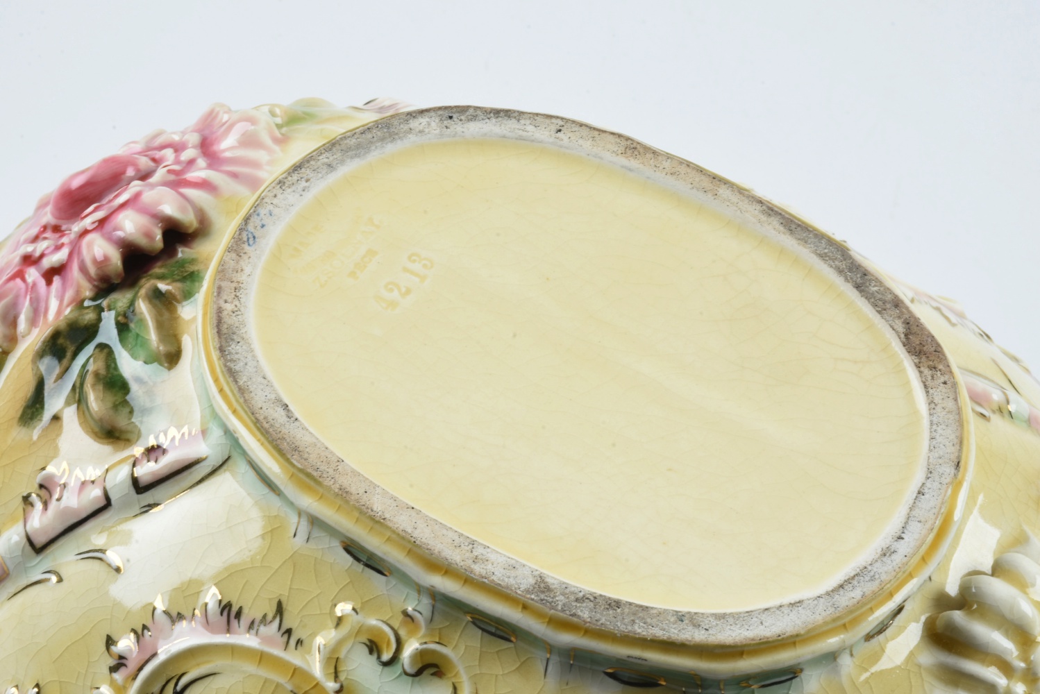 19th-Century Zsolnay Reticulated Ceramic Console Bowl