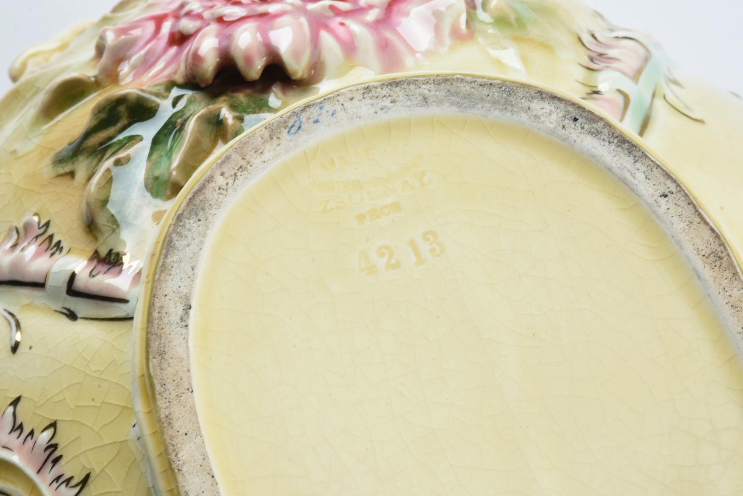 19th-Century Zsolnay Reticulated Ceramic Console Bowl
