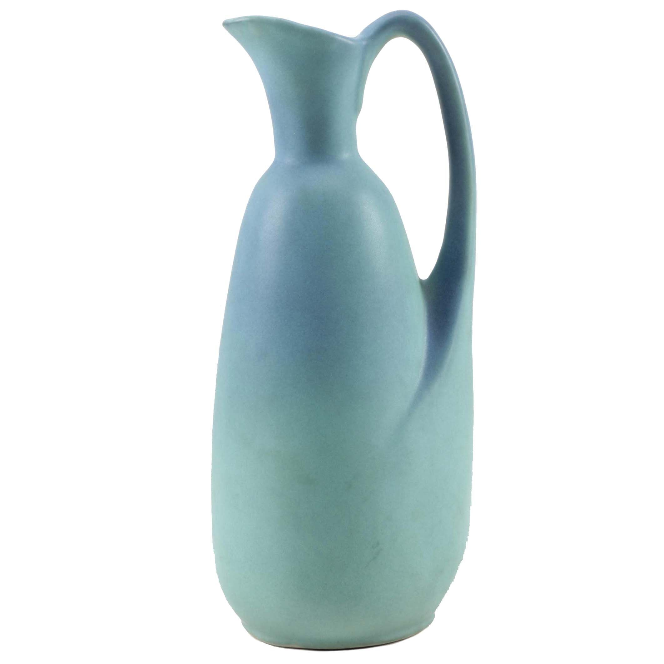 Vintage Van Briggle Pottery Blue Ewer Pitcher