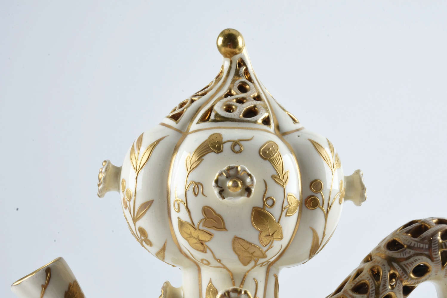 19th-Century Fischer J. Reticulated and Embossed Ewer