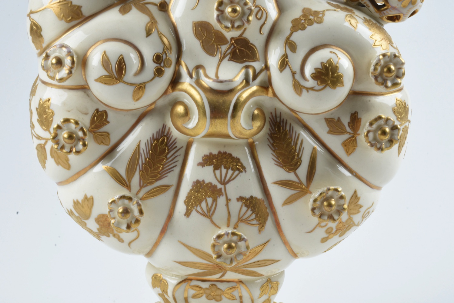 19th-Century Fischer J. Reticulated and Embossed Ewer