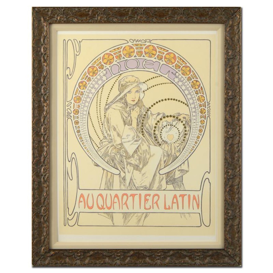 Lithograph after Alphonse Mucha's "Au Quartier Latin"