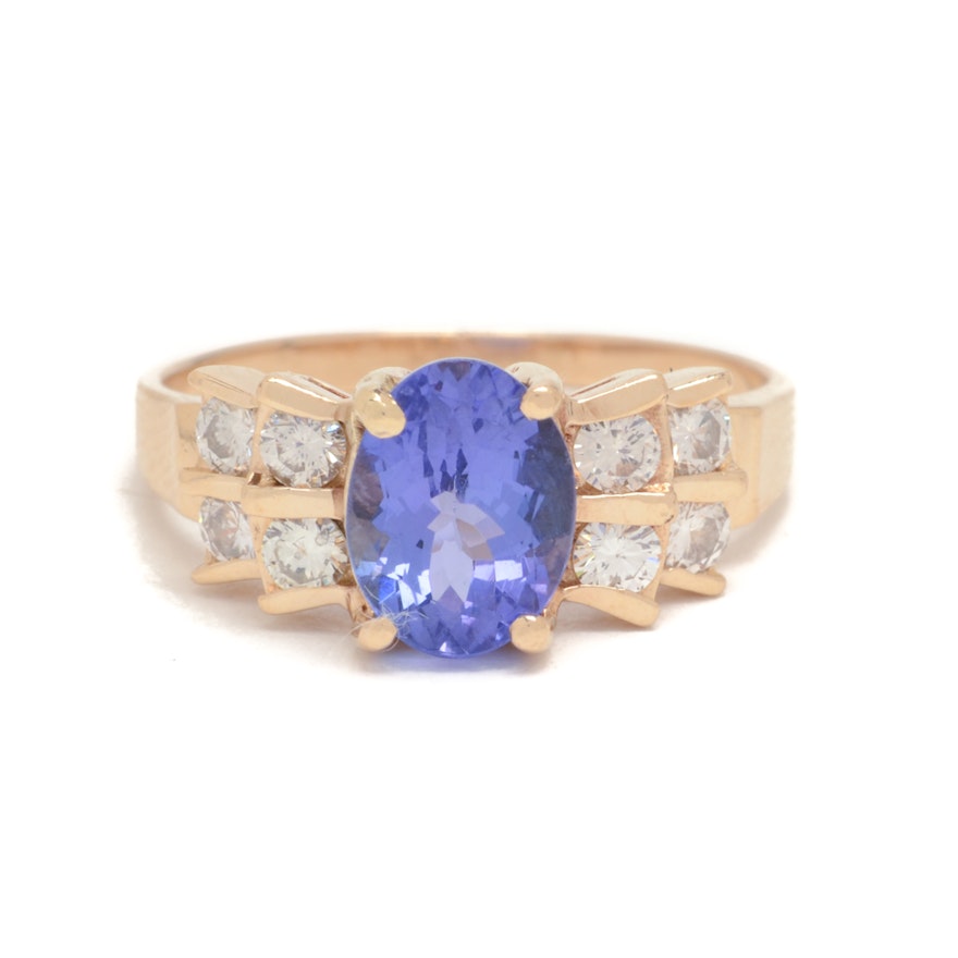 Le Vian 14K Yellow Gold Tanzanite Diamond Ring