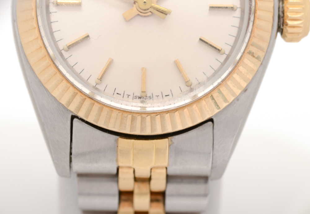Vintage Rolex 14K Yellow Gold Fluted Bezel Watch