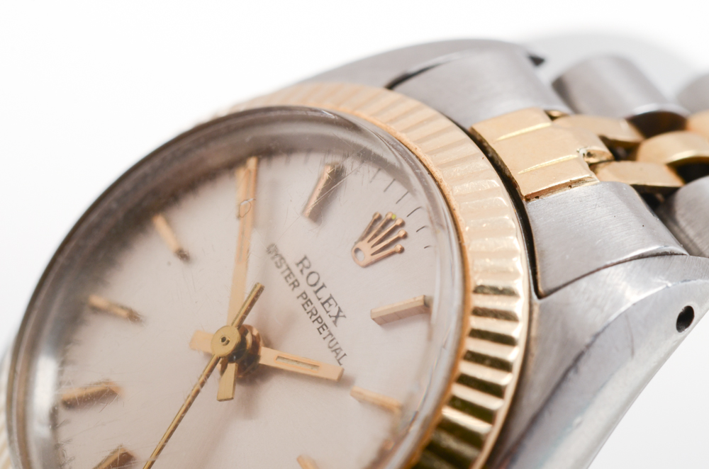 Vintage Rolex 14K Yellow Gold Fluted Bezel Watch