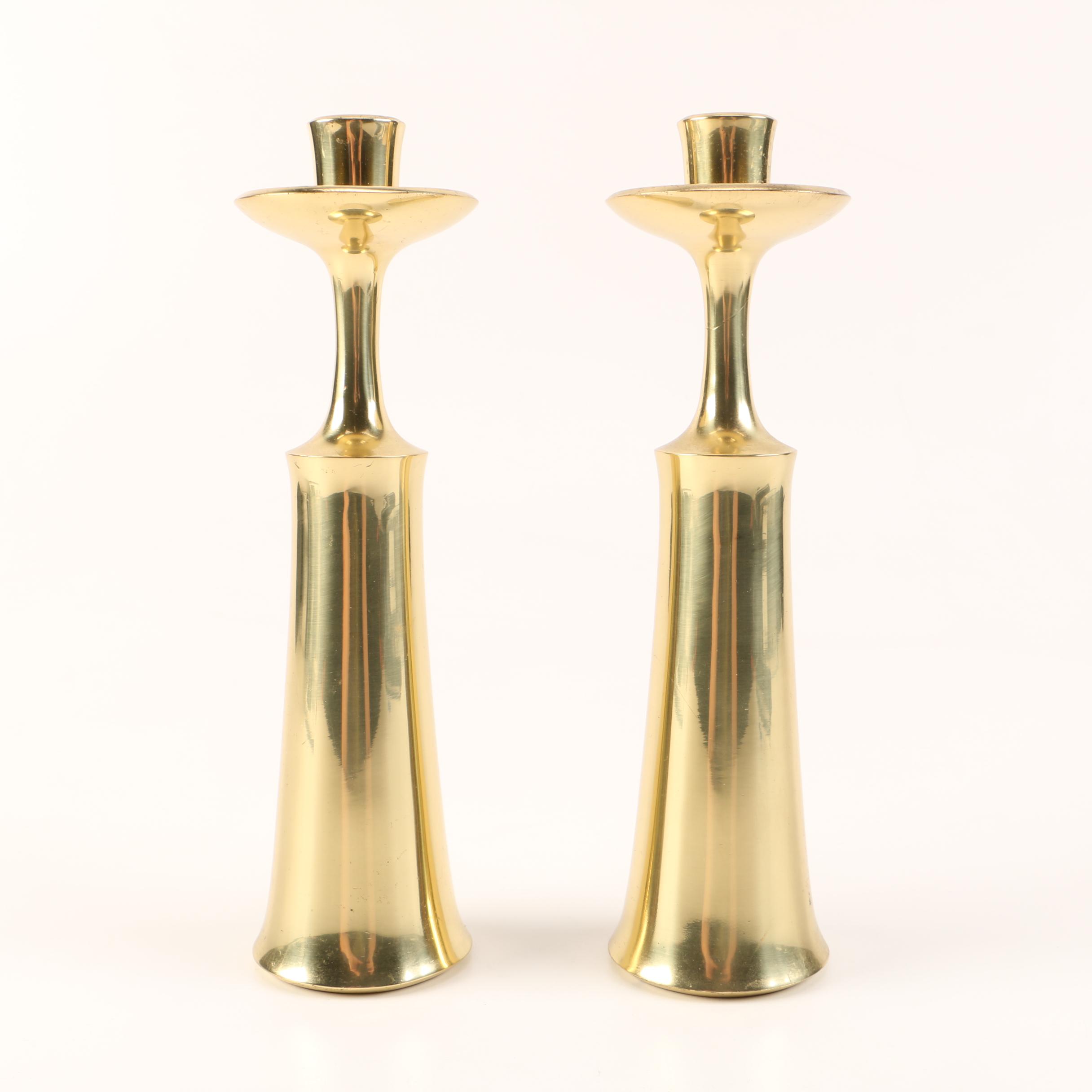 Pair of Jens Quistgaard Brass Candlestick Holders