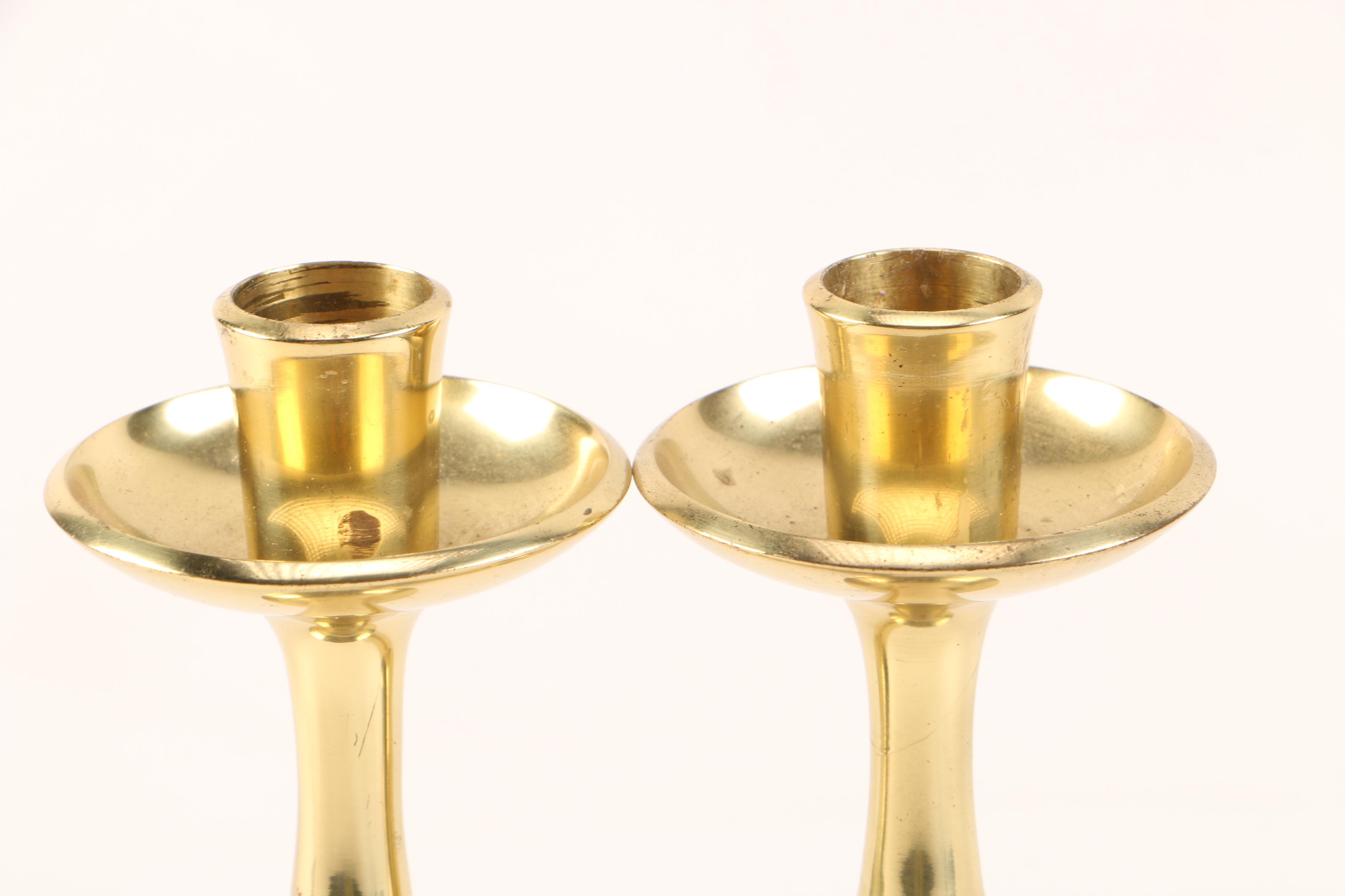 Pair of Jens Quistgaard Brass Candlestick Holders