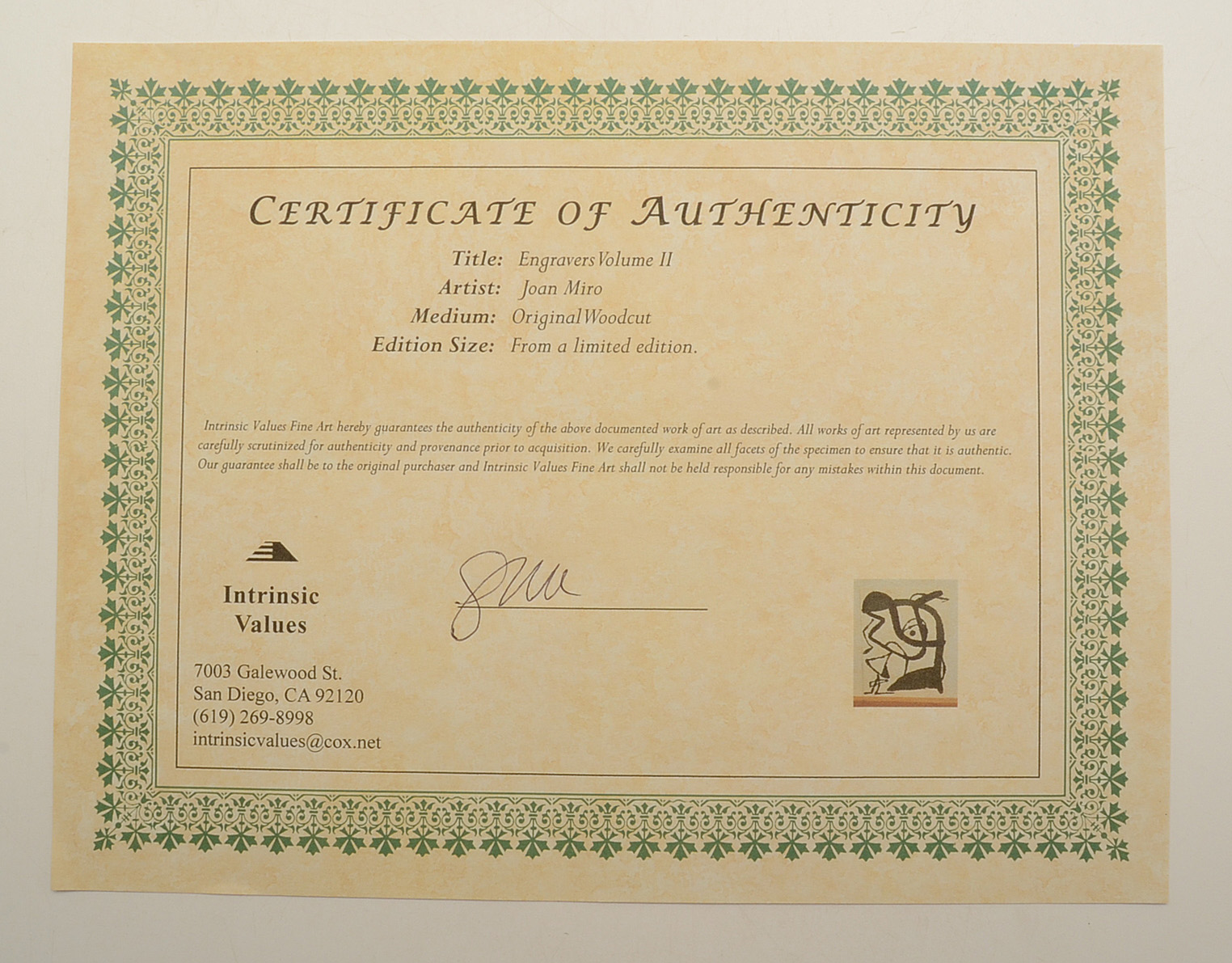 Joan Miró 1979 Woodblock Print "Miro Graveur IX"