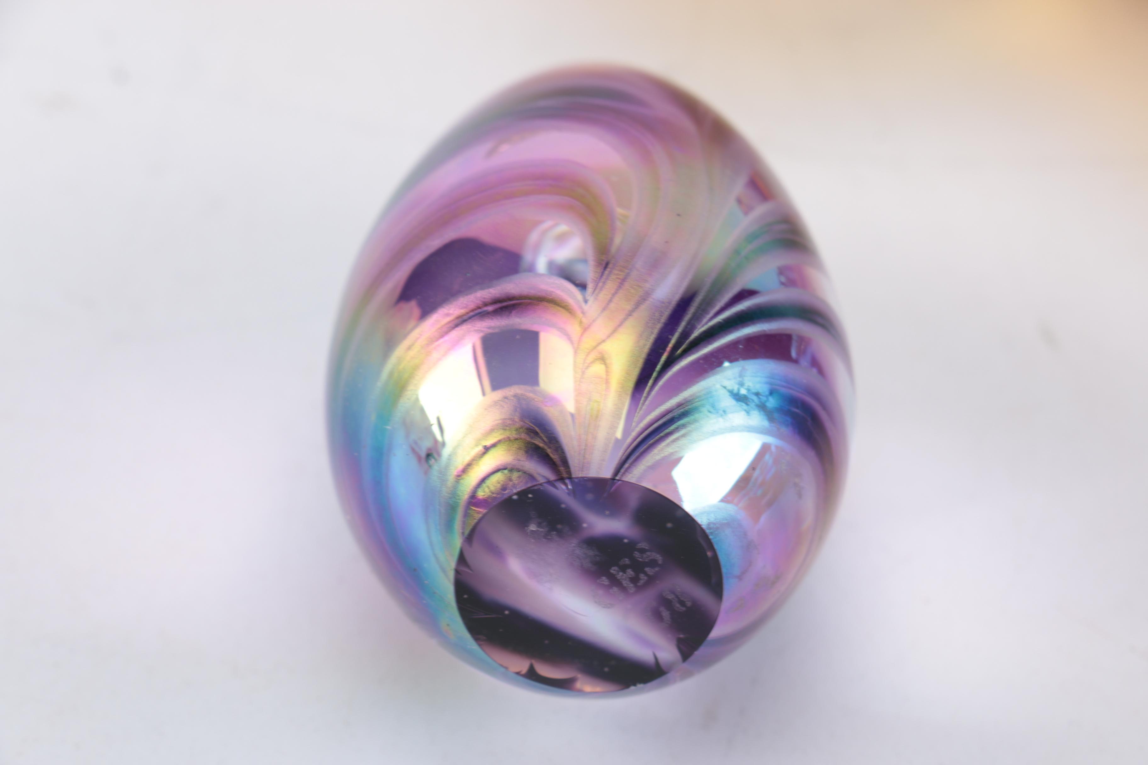 Carnival Glass Egg Plate and Decor