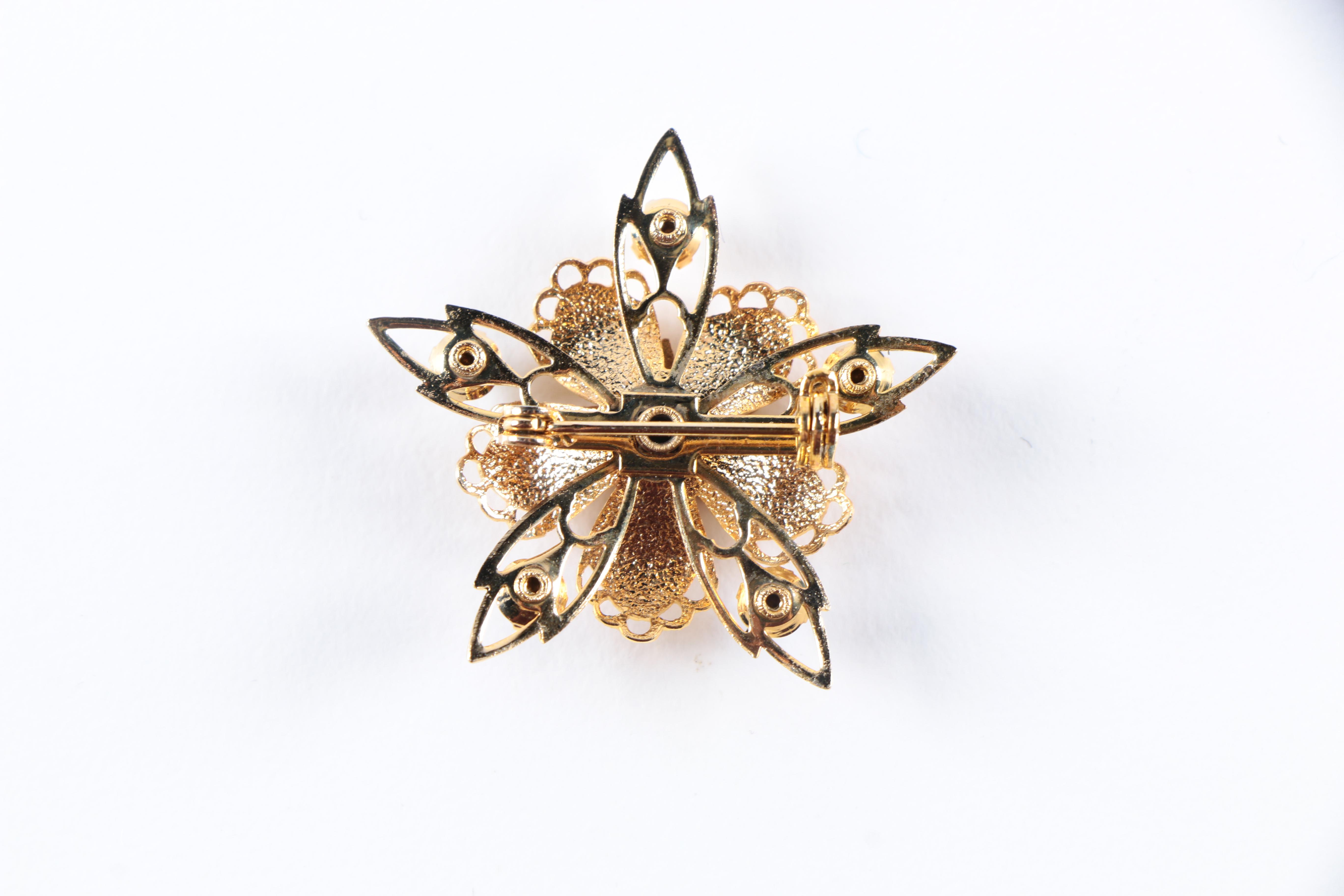 Assorted Eastern Star Jewelry Including a Sterling Silver Charm