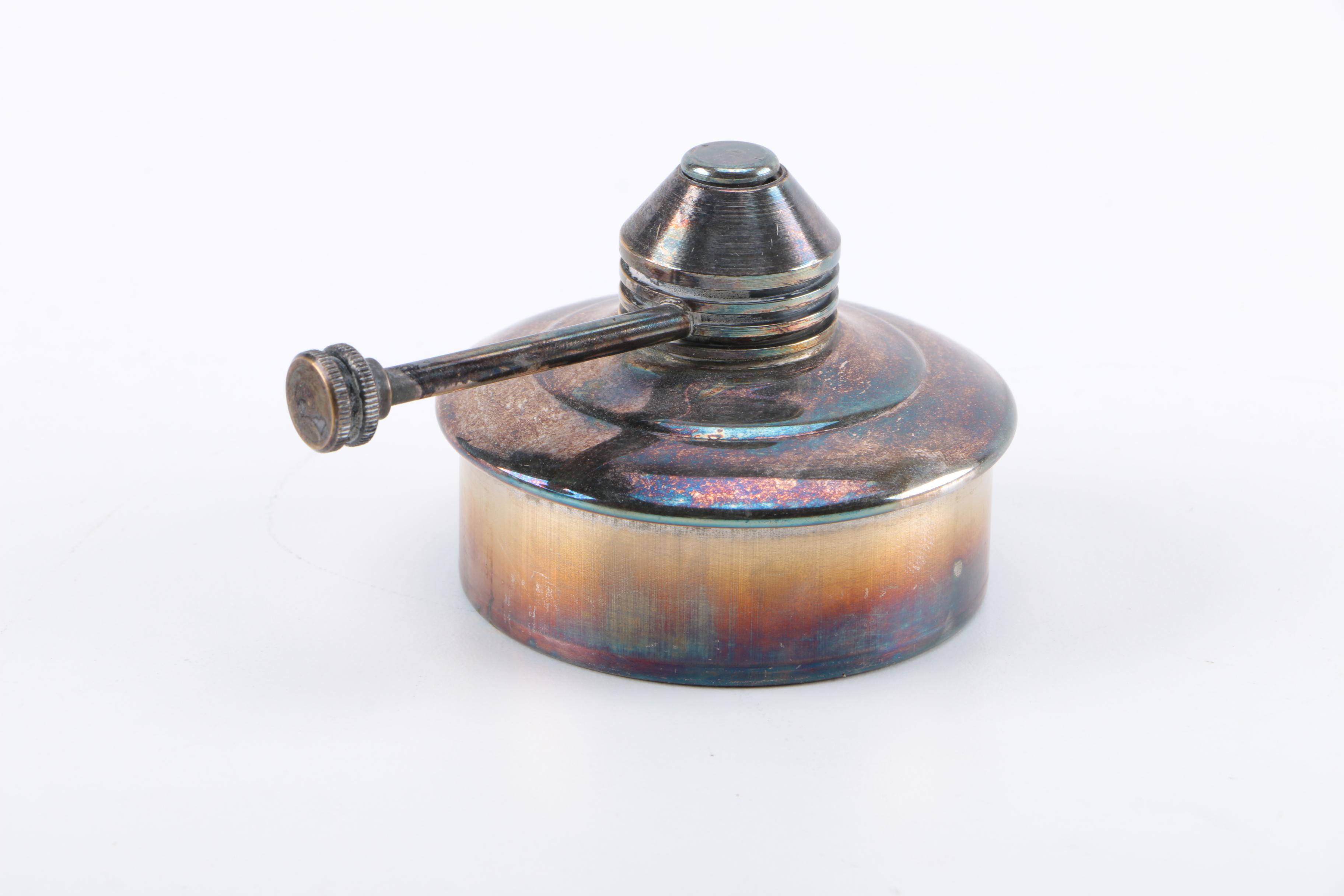 Silver Plate Tableware Including a Sterling and Wood Tray