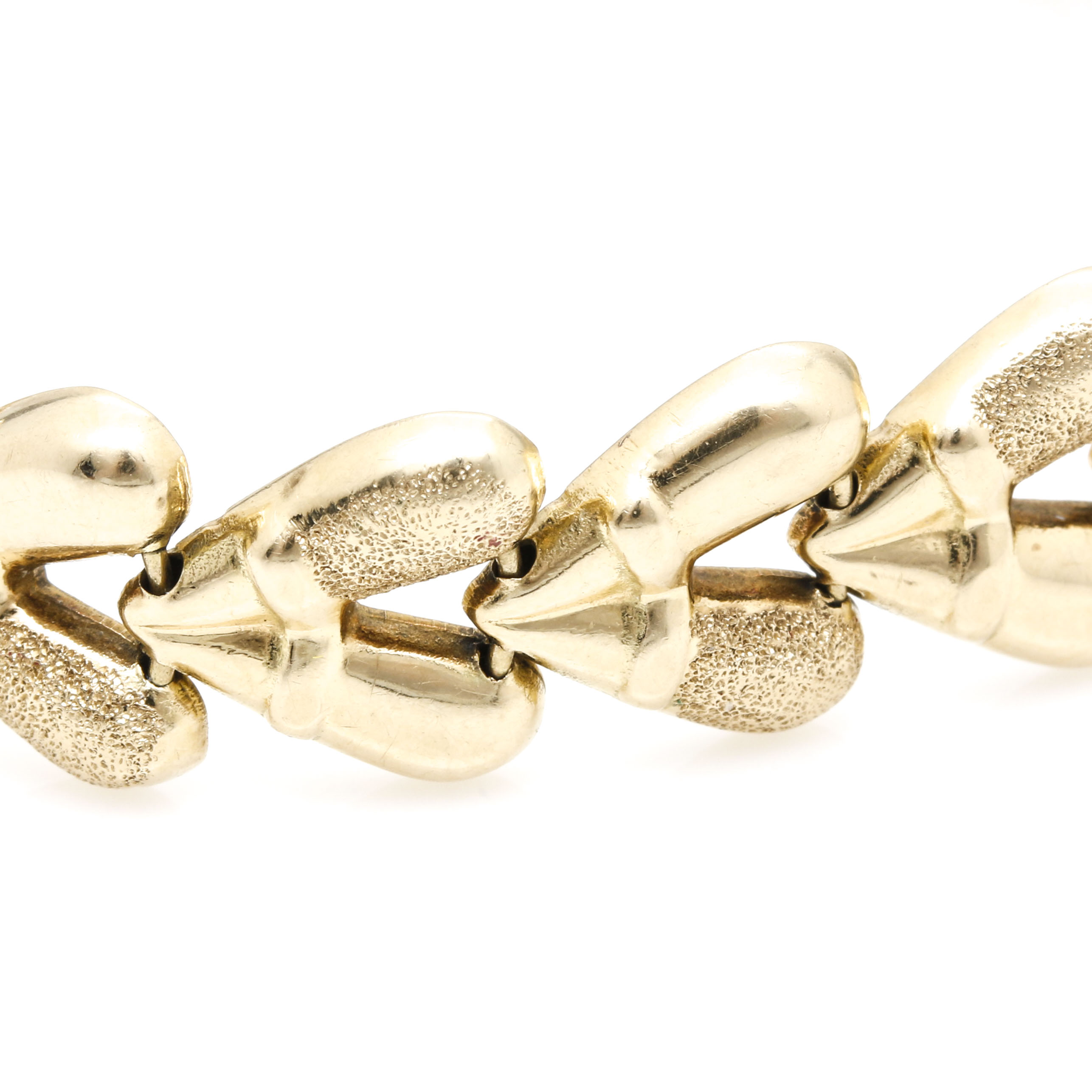 14K Yellow Gold Heart Link Bracelet