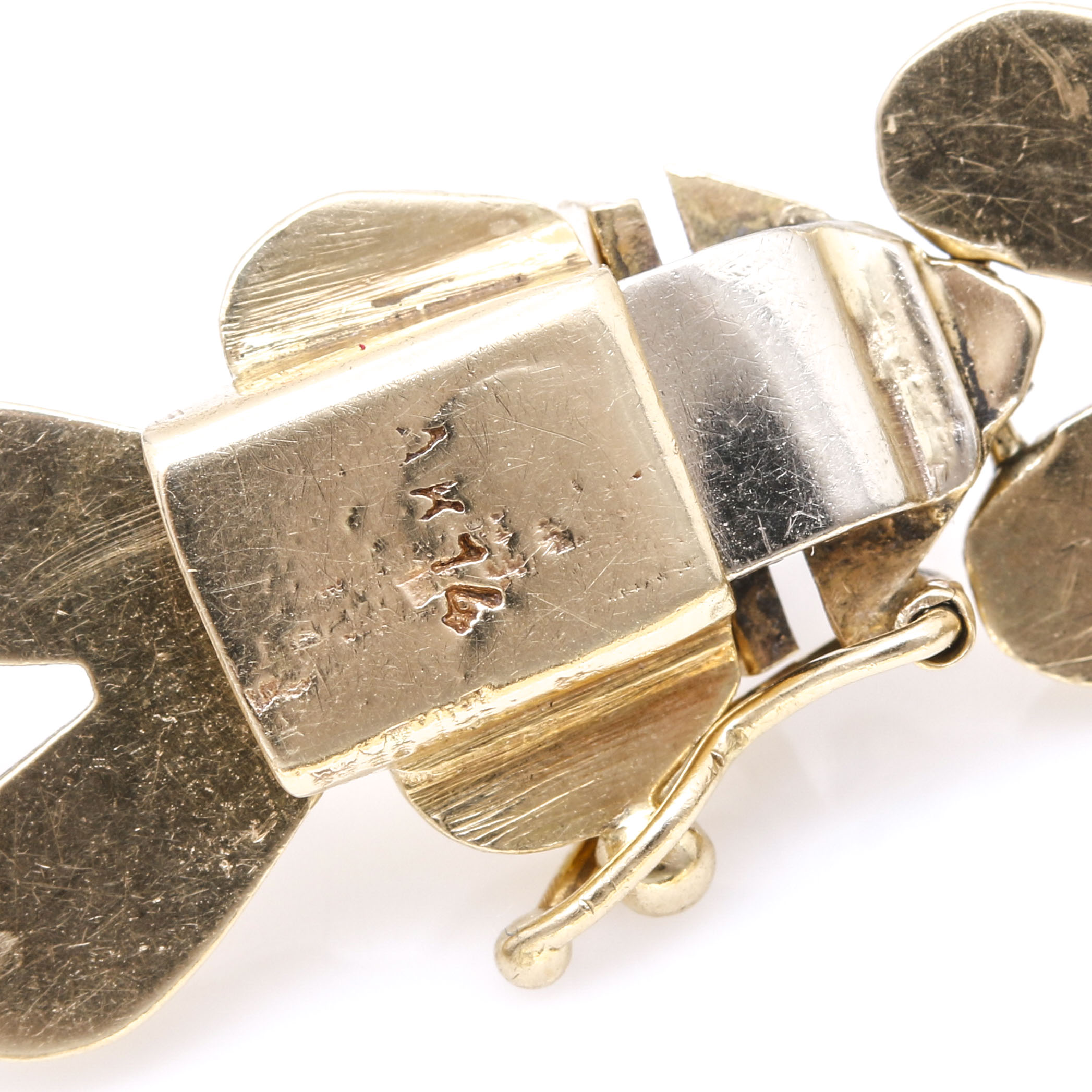 14K Yellow Gold Heart Link Bracelet