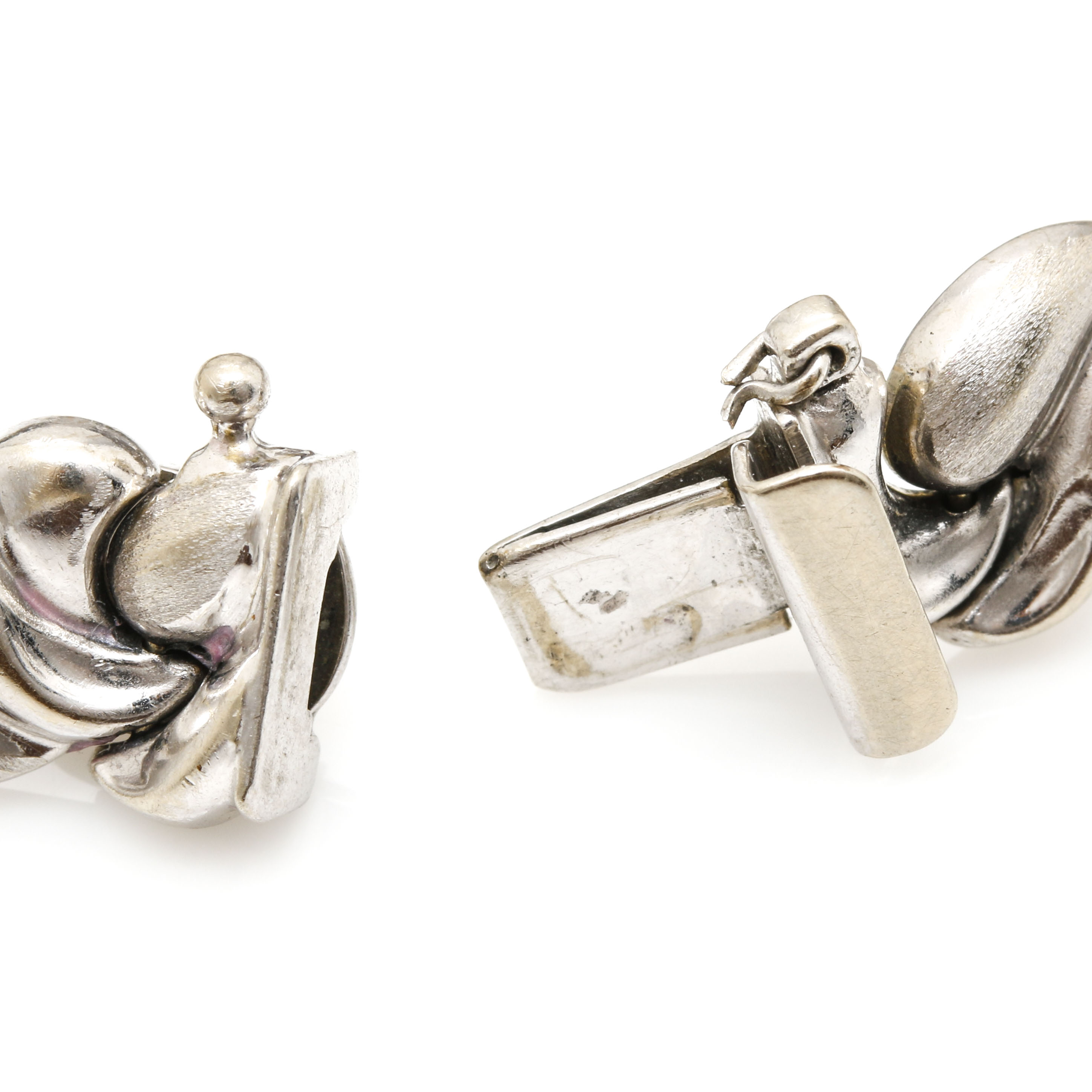 Aurafin 14K White Gold Scroll Linked Bracelet