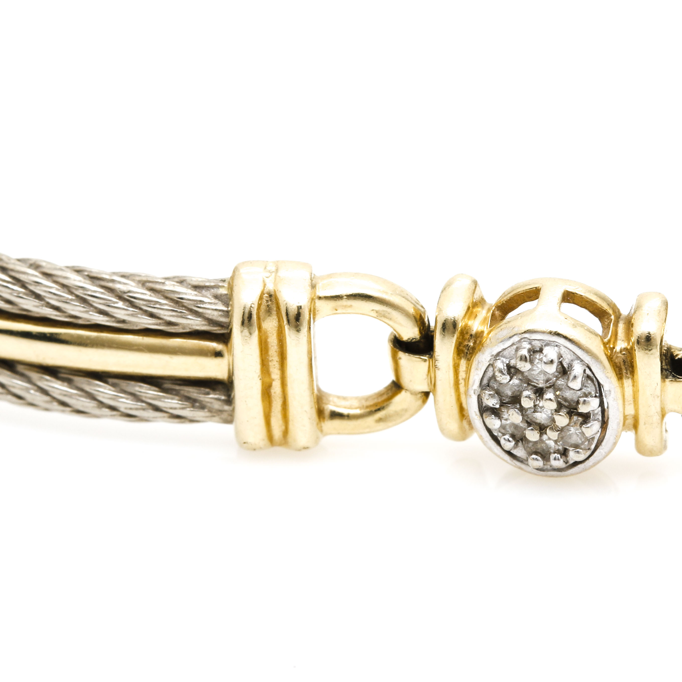 14K White and Yellow Gold Diamond Bracelet