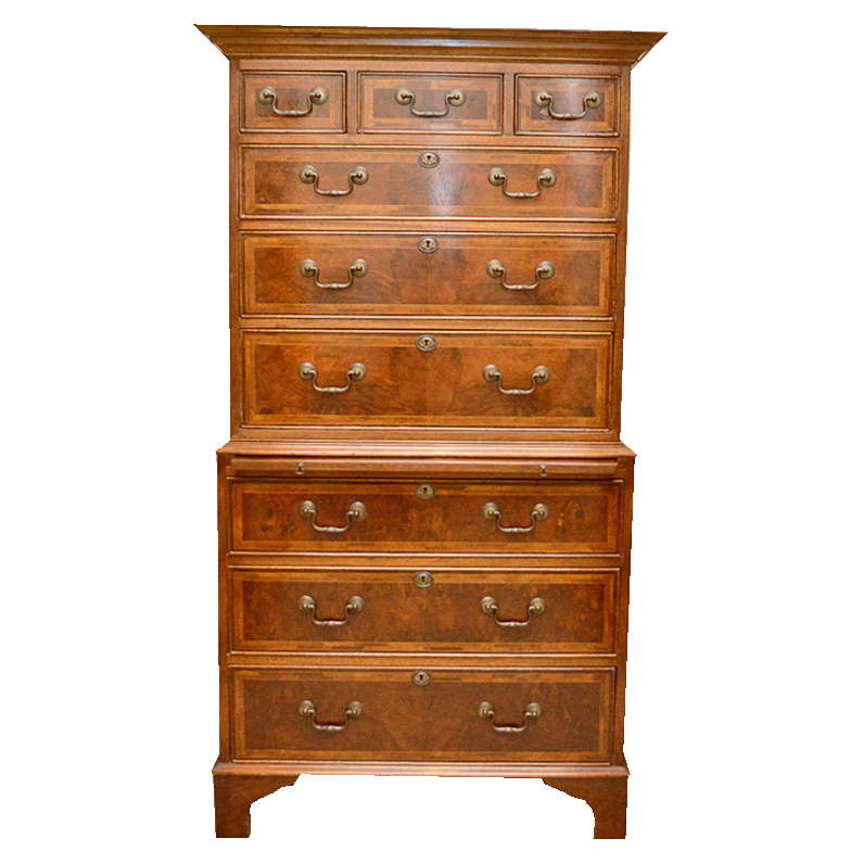 George III Style Inlaid Chest-on-Chest