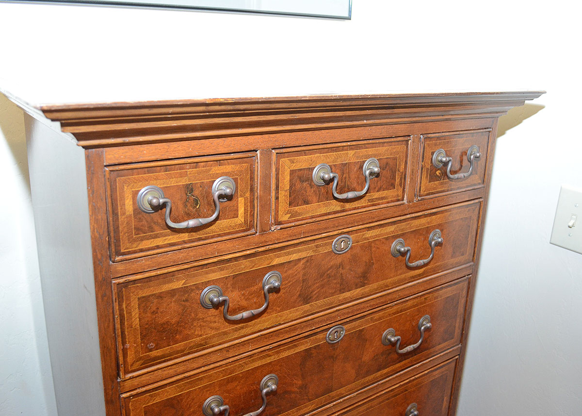 George III Style Inlaid Chest-on-Chest