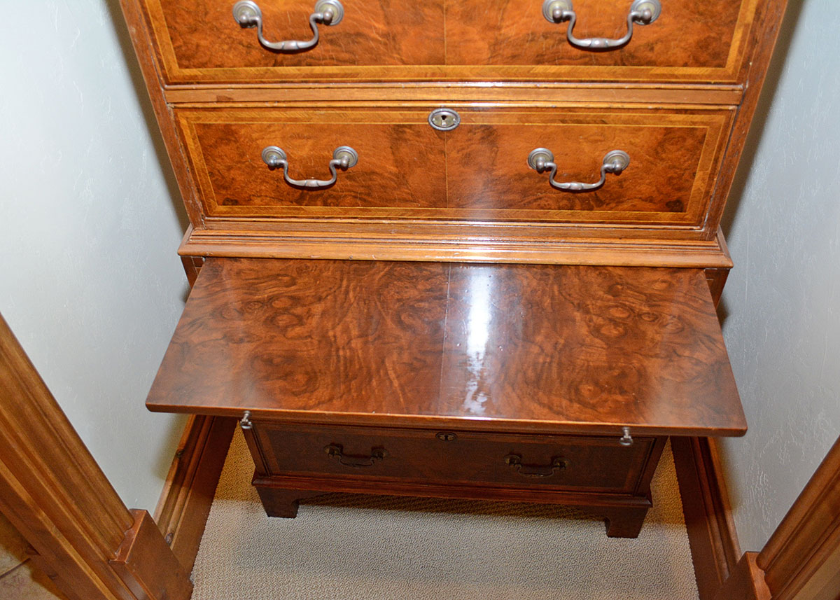 George III Style Inlaid Chest-on-Chest