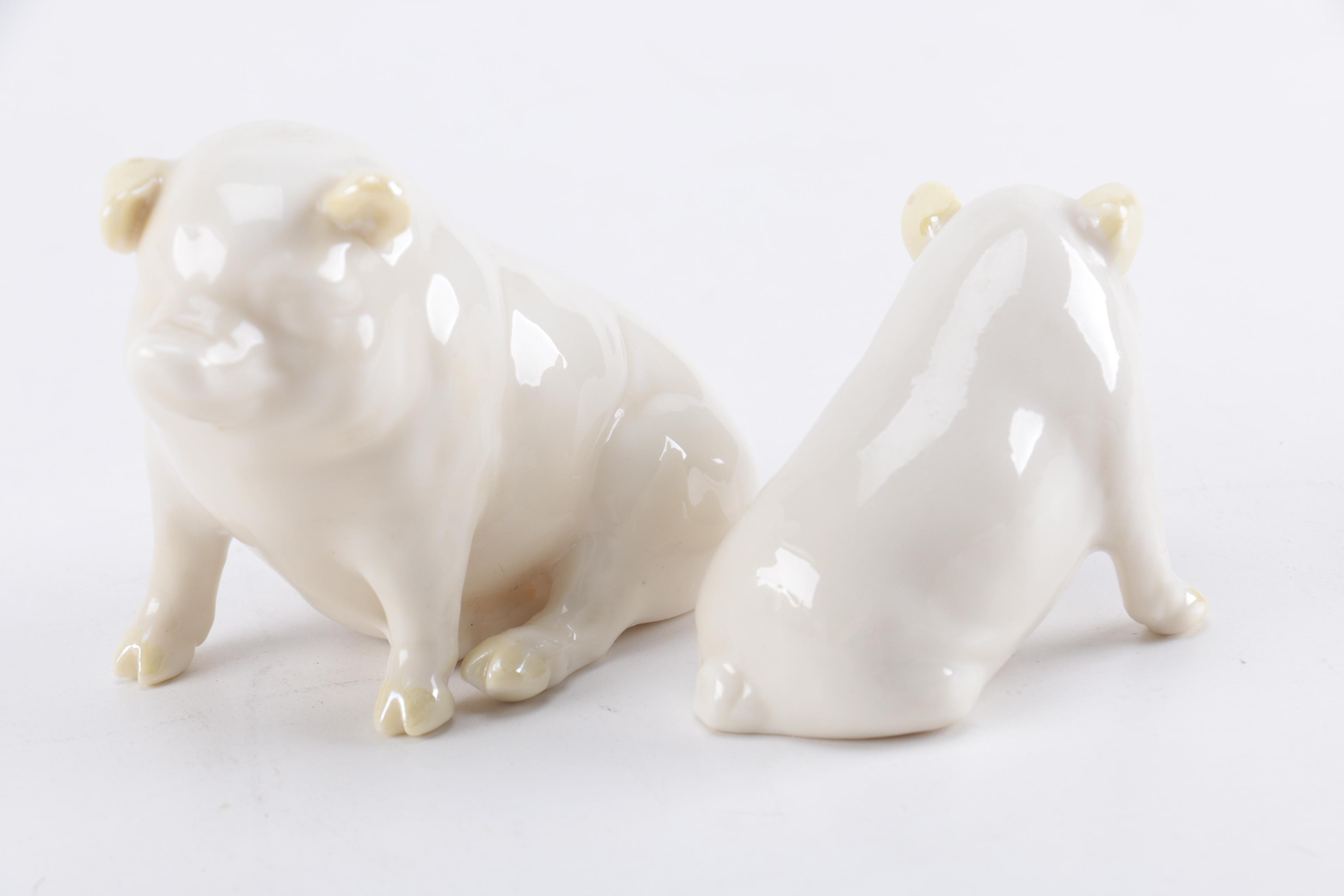 Belleek Porcelain Pig Figurines