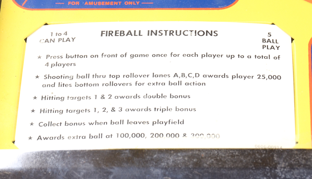 Bally "Fireball" Pinball Machine