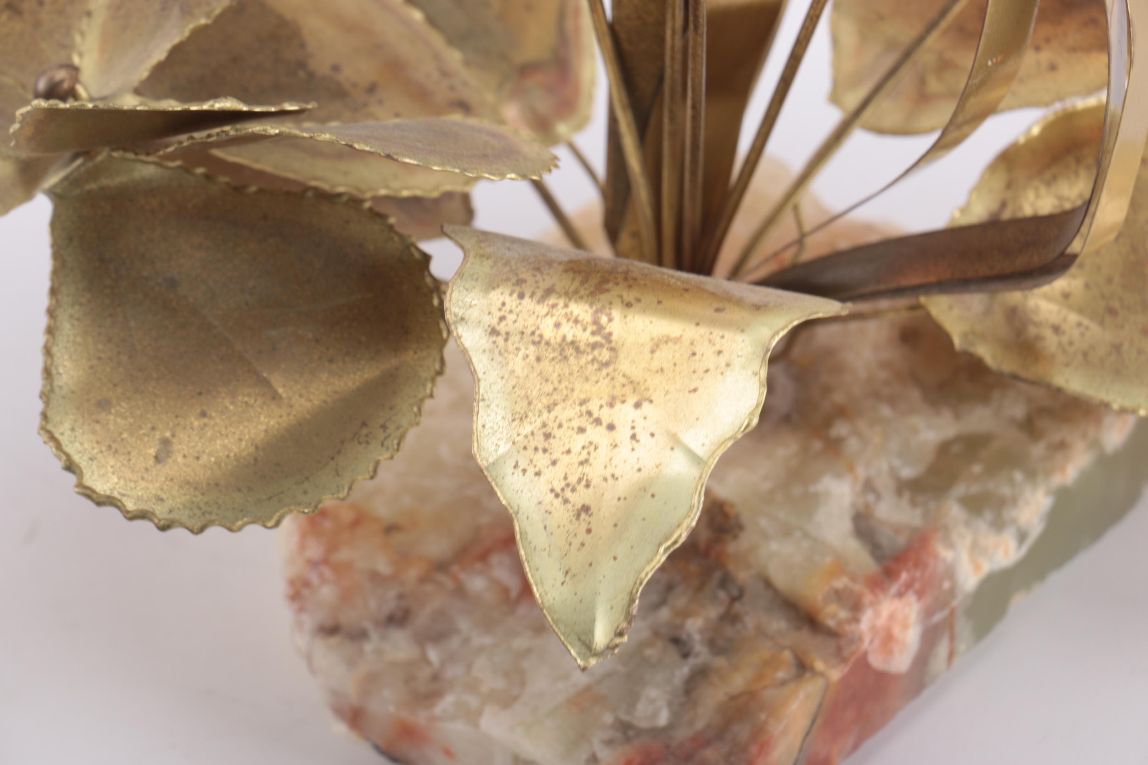 Copper and Brass Floral Sculpture