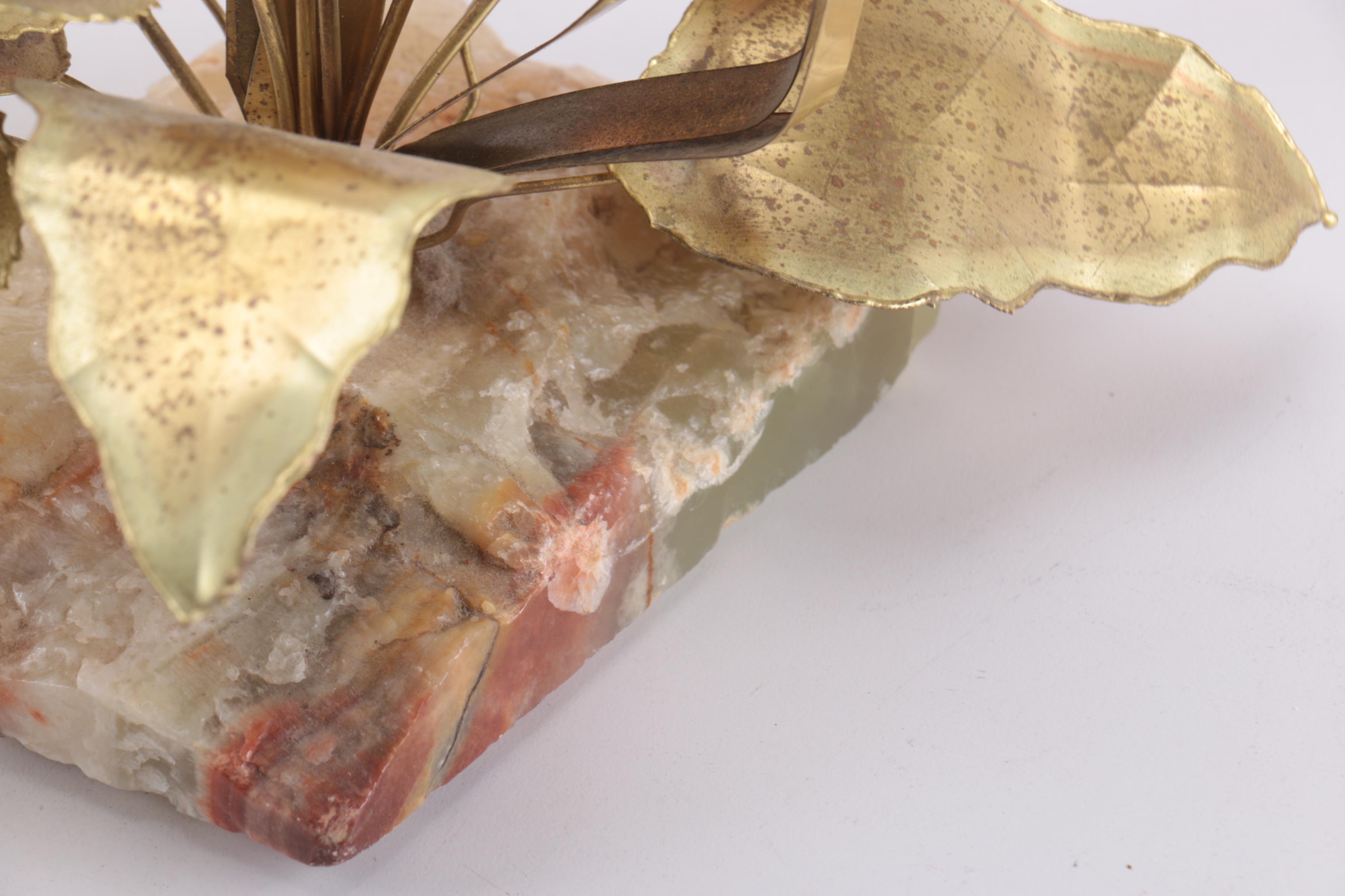 Copper and Brass Floral Sculpture