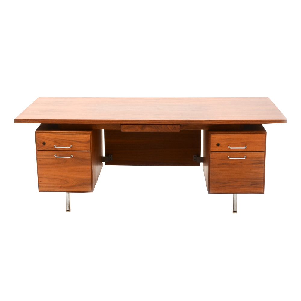 Mid Century Modern Jens Risom Floating Walnut Desk