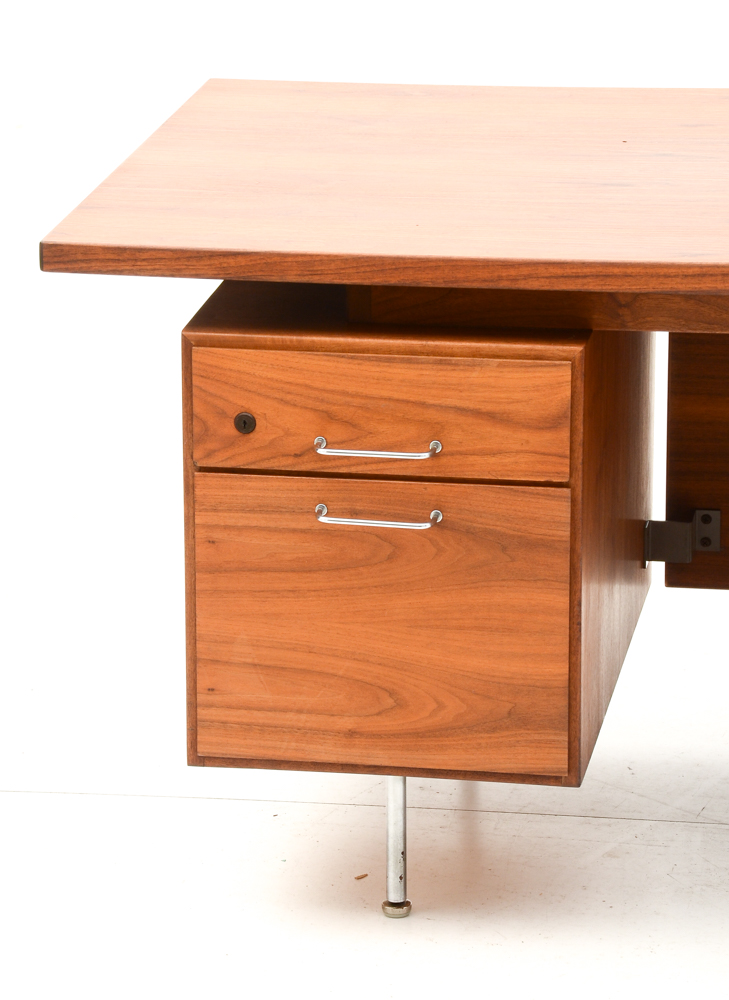Mid Century Modern Jens Risom Floating Walnut Desk