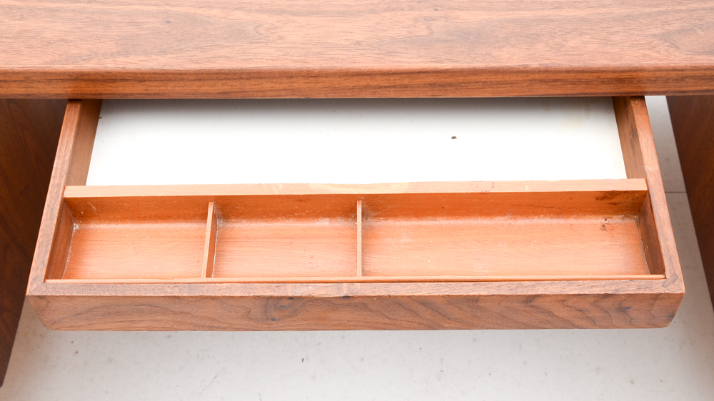 Mid Century Modern Jens Risom Floating Walnut Desk