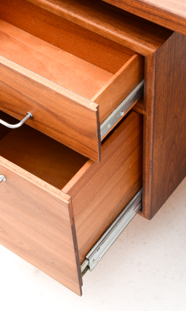Mid Century Modern Jens Risom Floating Walnut Desk