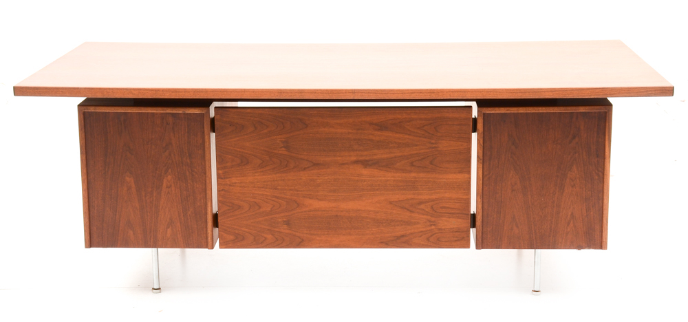Mid Century Modern Jens Risom Floating Walnut Desk