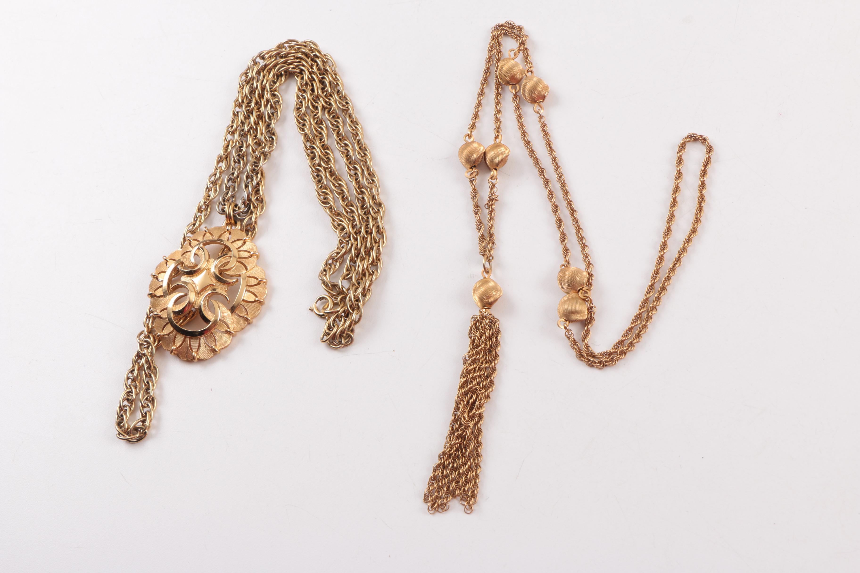 Assortment of Gold Tone VIntage Jewelry Including Givenchy