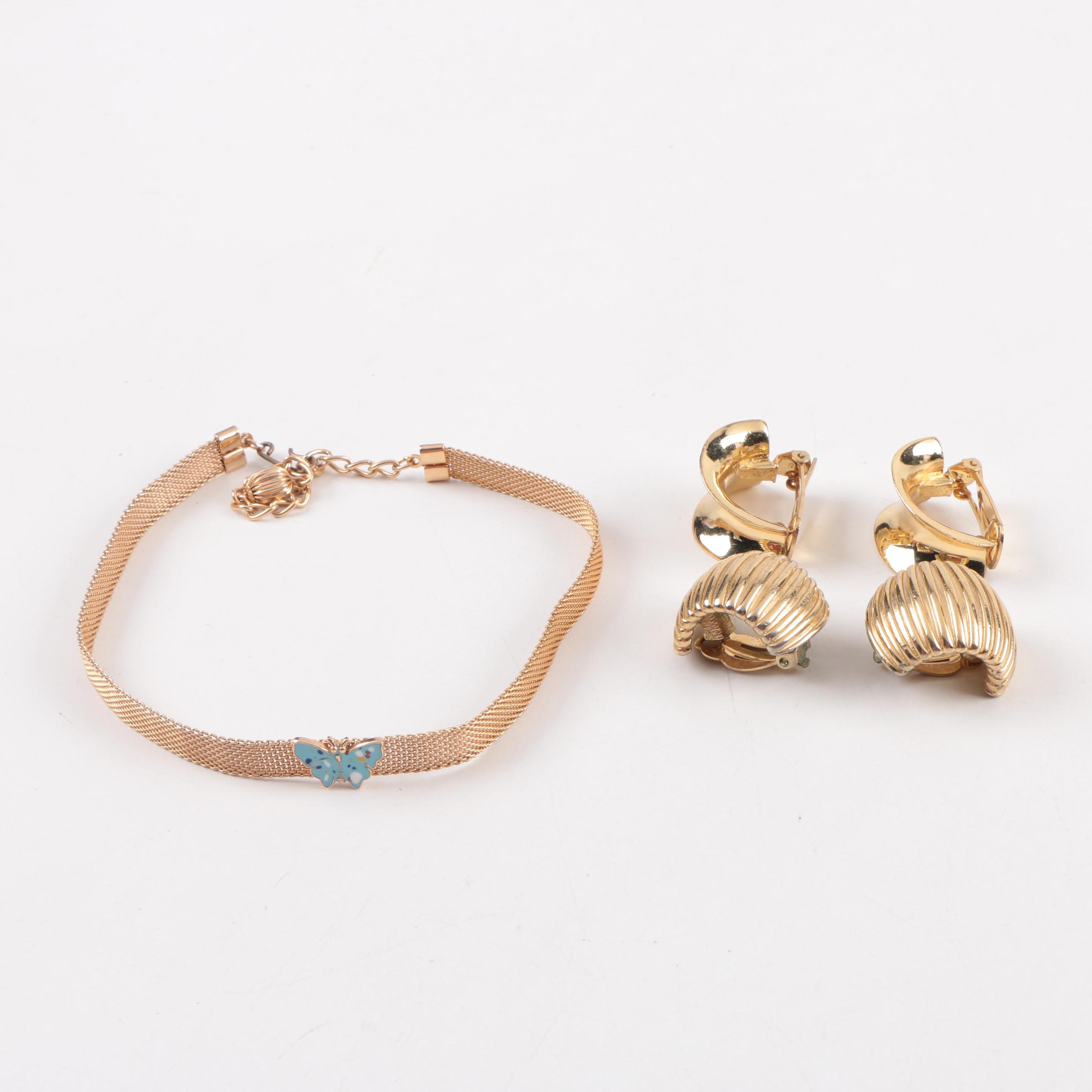 Assortment of Gold Tone VIntage Jewelry Including Givenchy