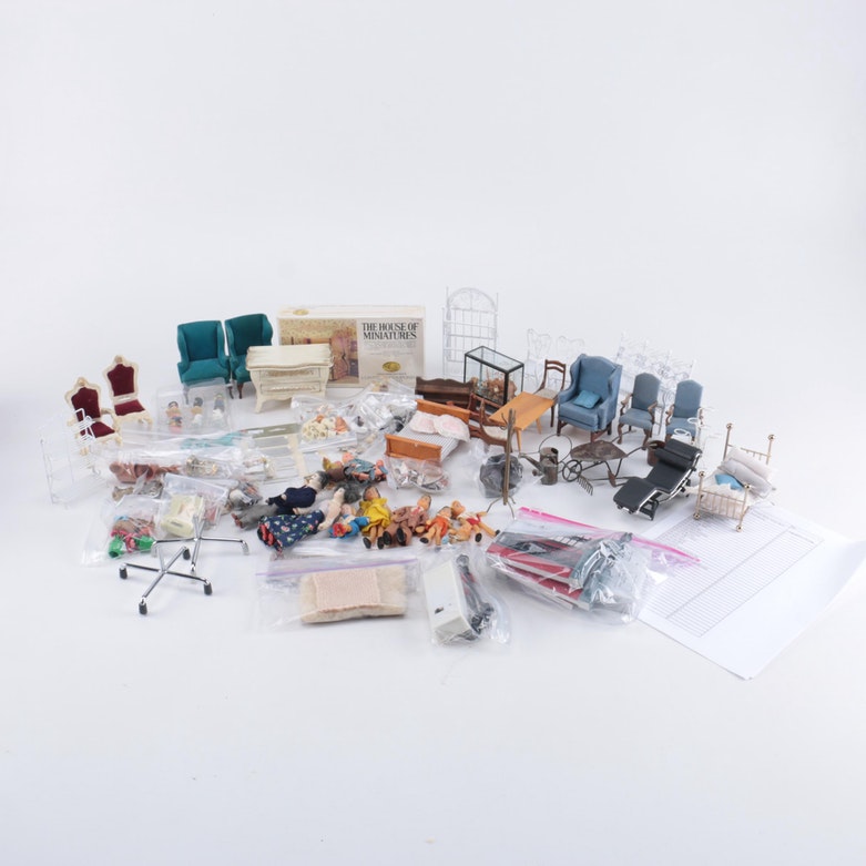 Dollhouse Furniture, Miniature Dolls and Accessories