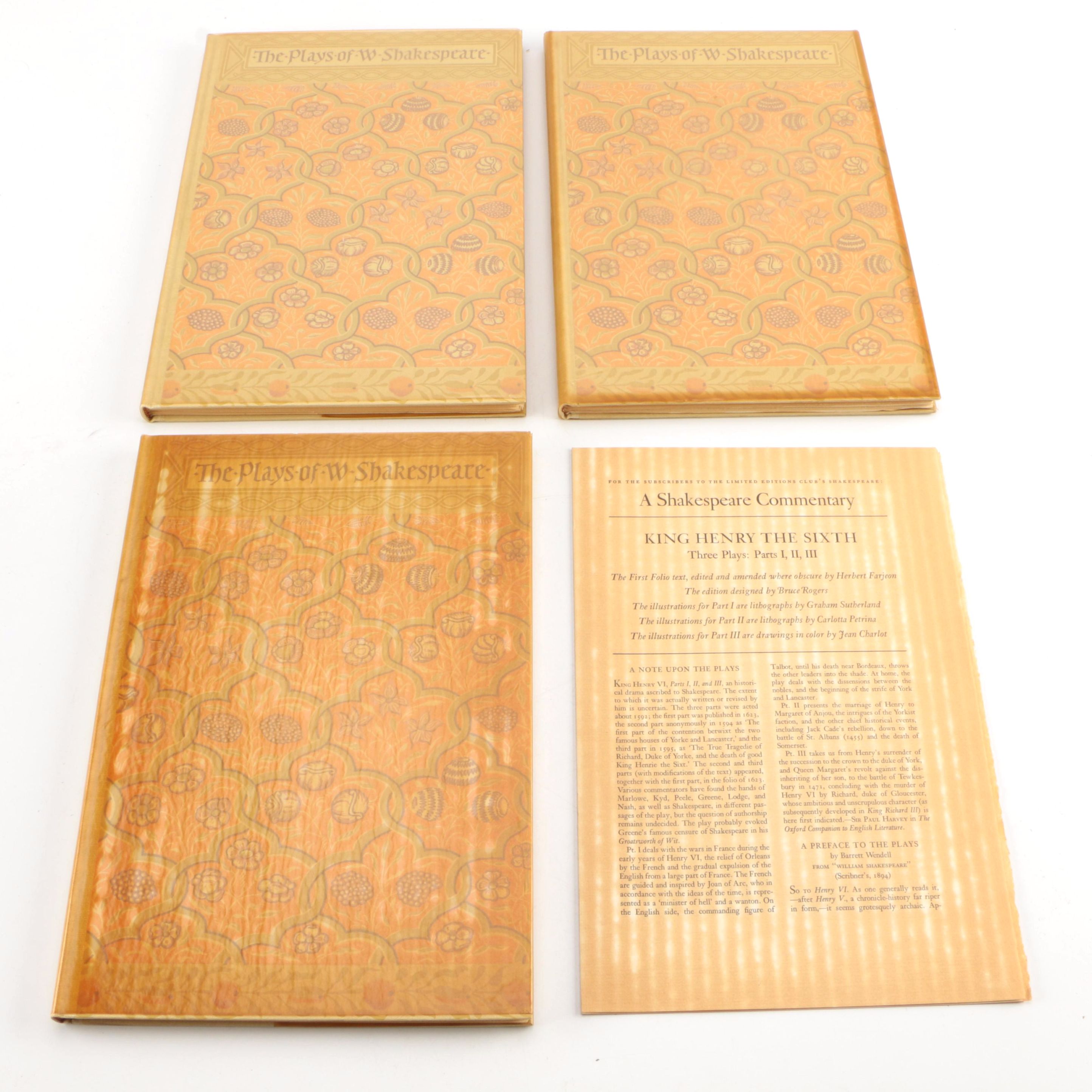 1940 Limited Editions Club Shakespeare "Henry the Sixth" Parts I–III