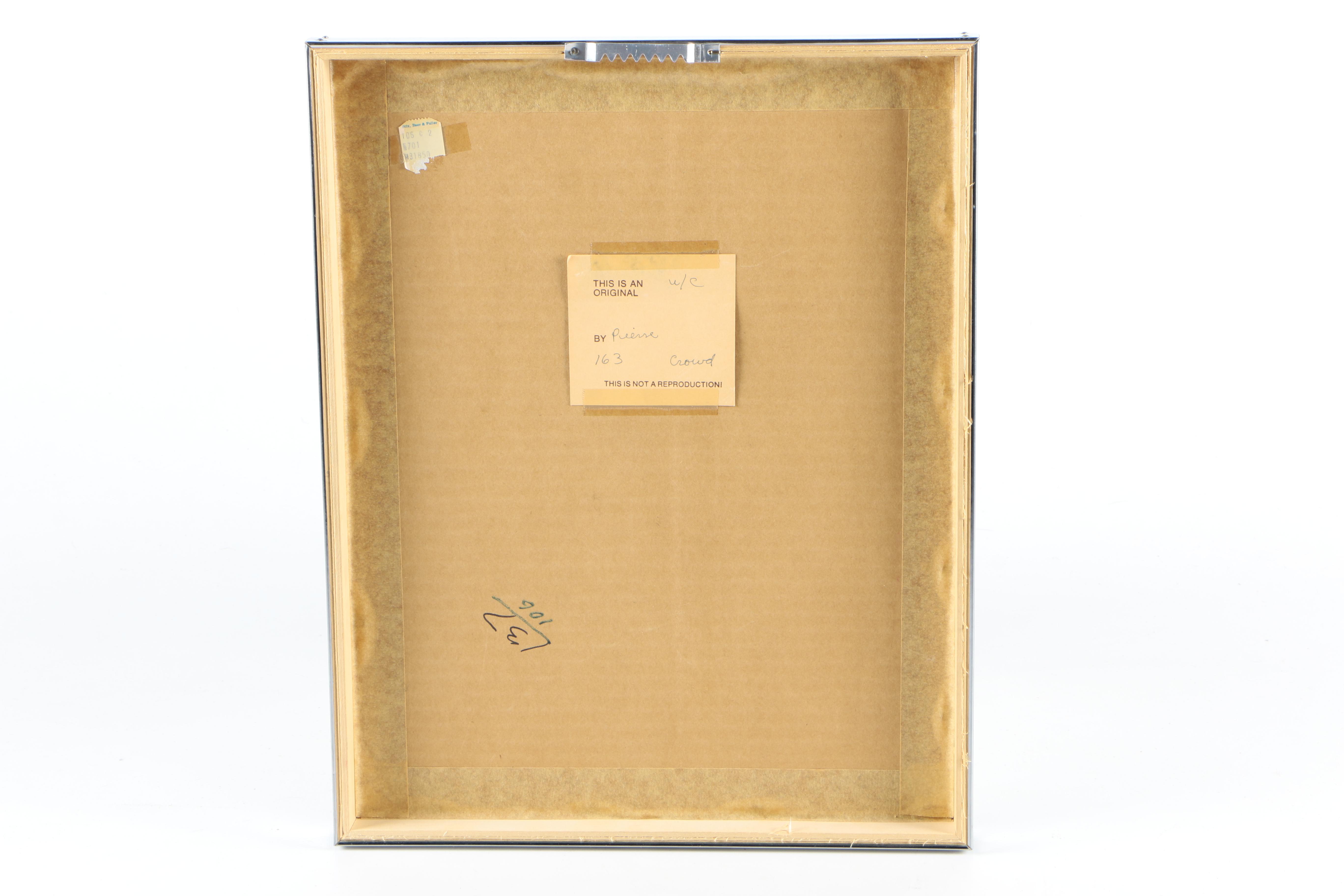 Ink and Watercolor Painting on Paper "Crowd"