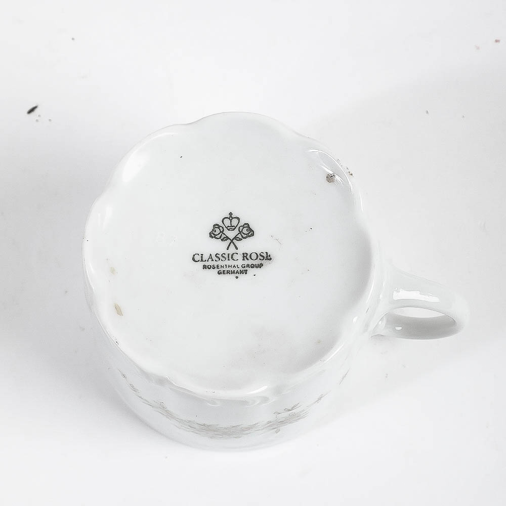 A Collection of Vintage Rosenthal "Classic Rose" Serve Ware Including a Tea Service