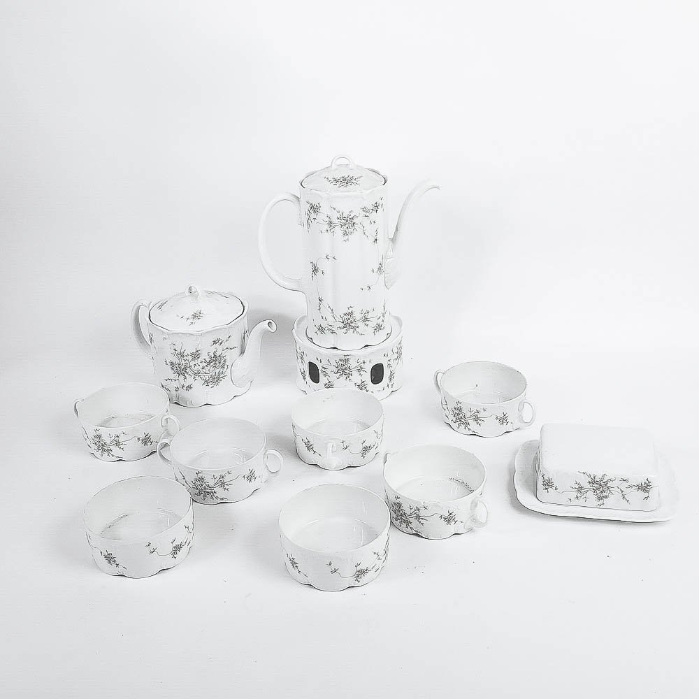 A Collection of Vintage Rosenthal "Classic Rose" Serve Ware Including a Tea Service