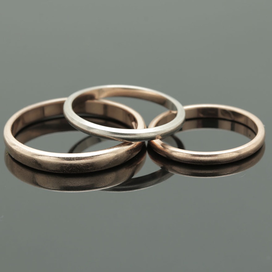14K Yellow and White Gold Ring Bands