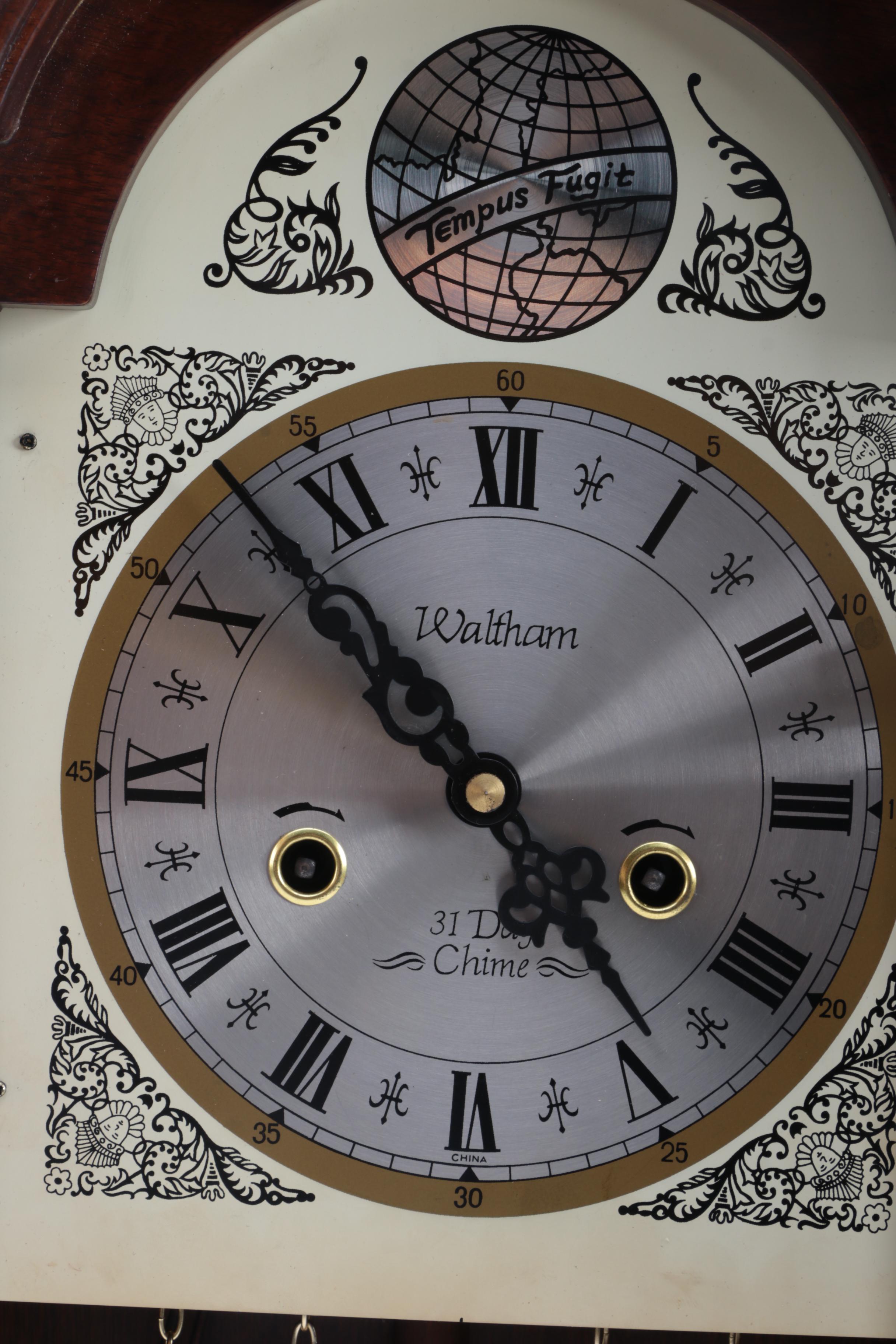 Waltham Wooden 31 Day Chime Wall Clock