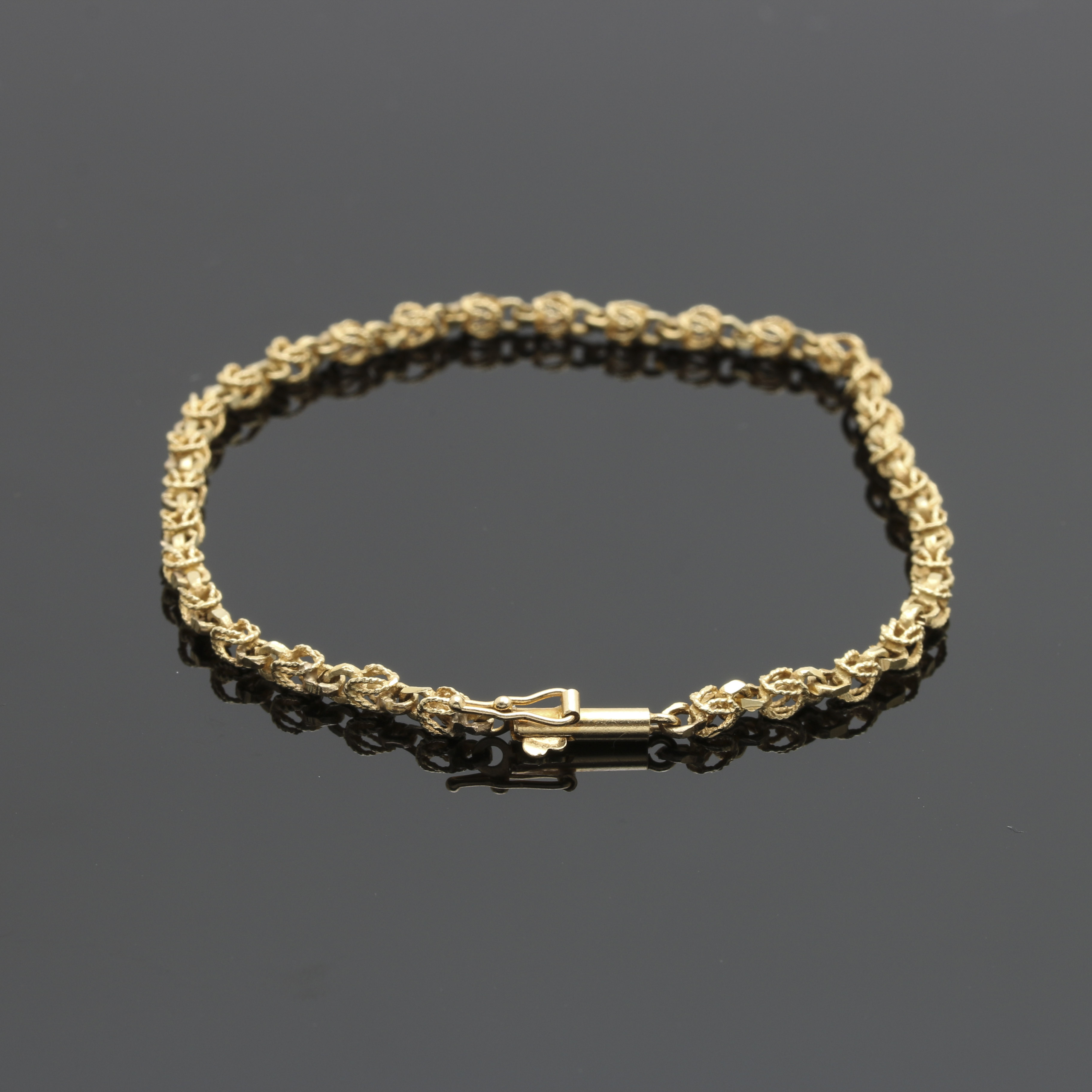 14K Yellow Gold Fancy Link Chain Bracelet