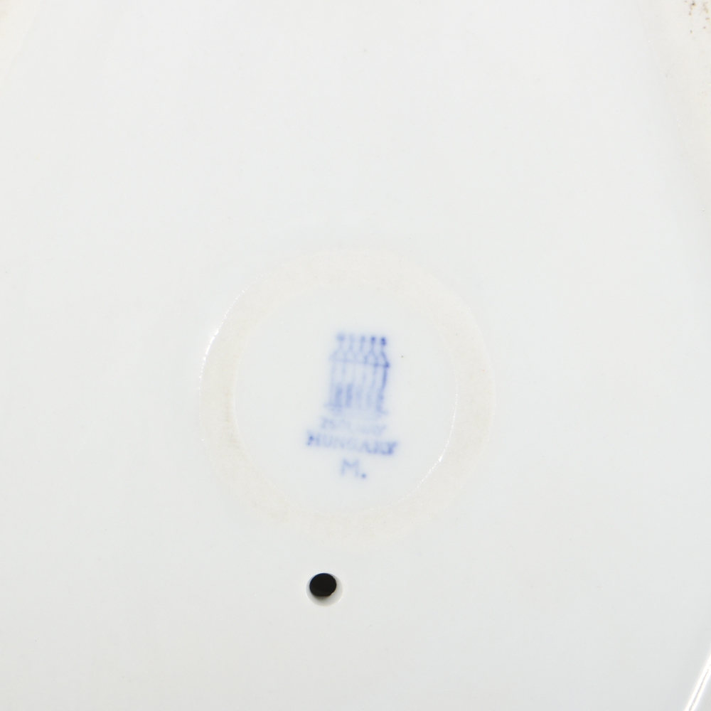 Four Zsolnay Pottery Ceramic Blue and White Figurines