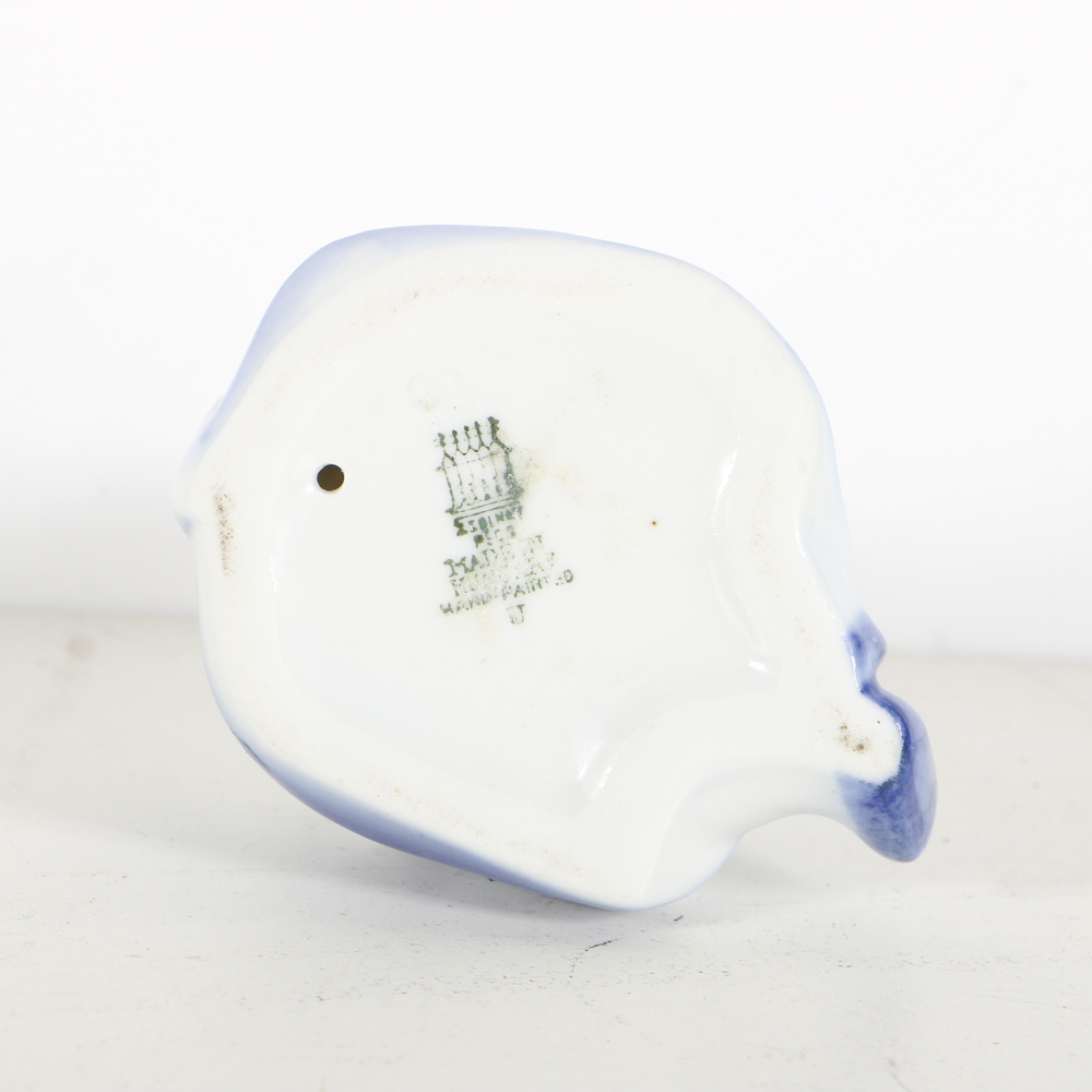 Four Zsolnay Pottery Ceramic Blue and White Figurines