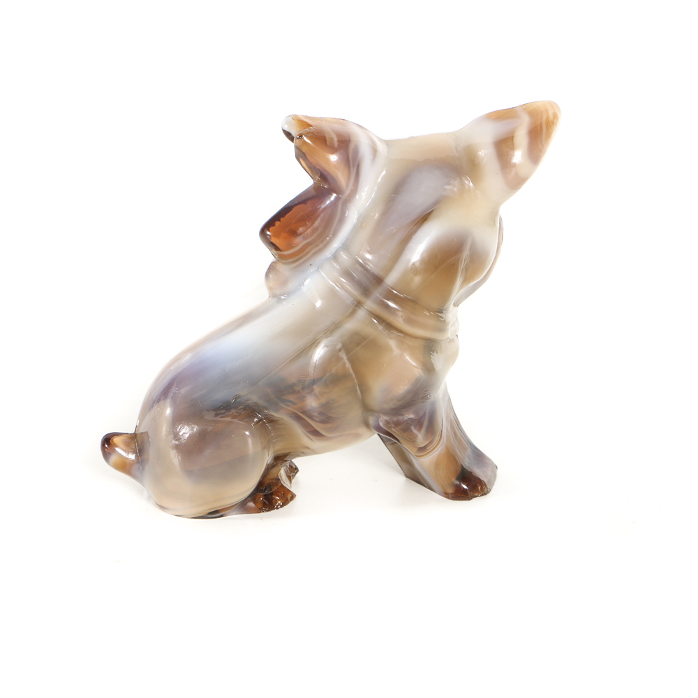 Imperial Slag Glass Dog Figurines