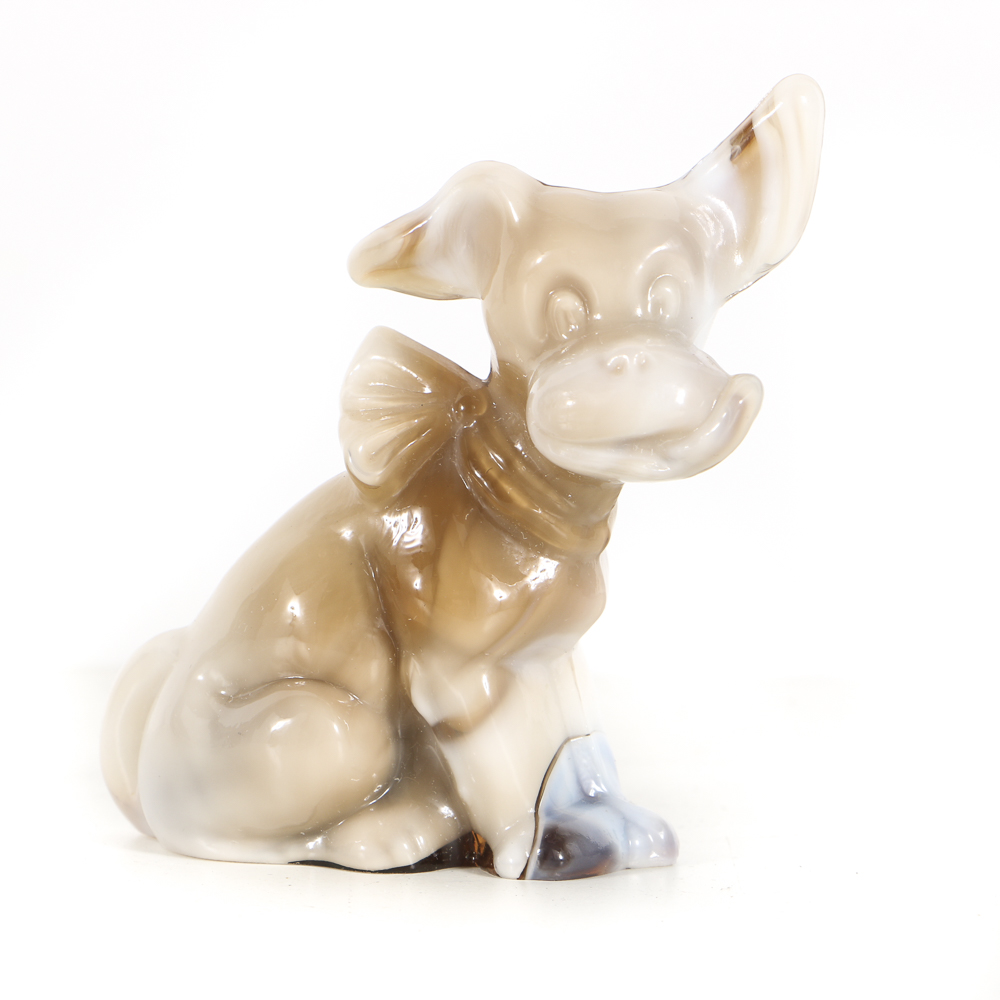 Imperial Slag Glass Dog Figurines