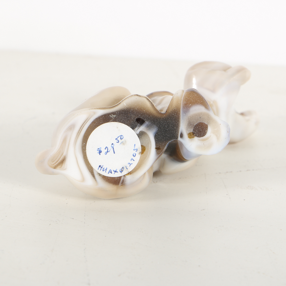 Imperial Slag Glass Dog Figurines