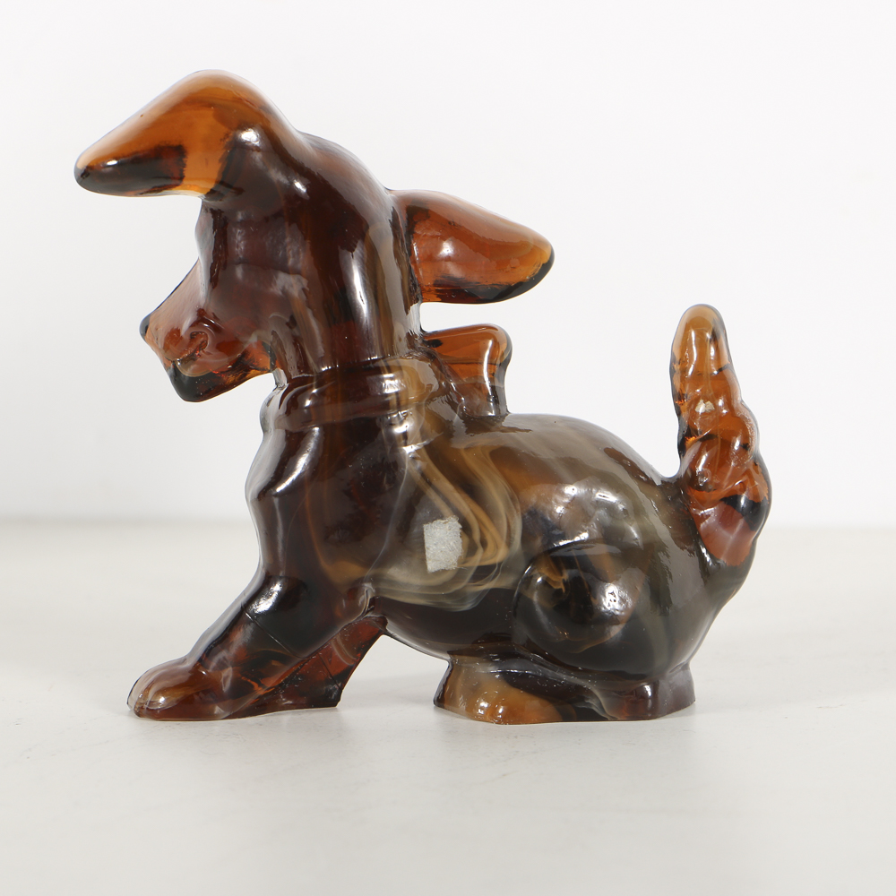 Imperial Slag Glass Dog Figurines