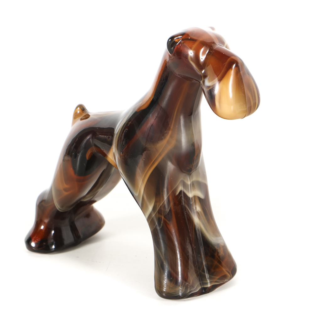 Imperial Slag Glass Dog Figurines