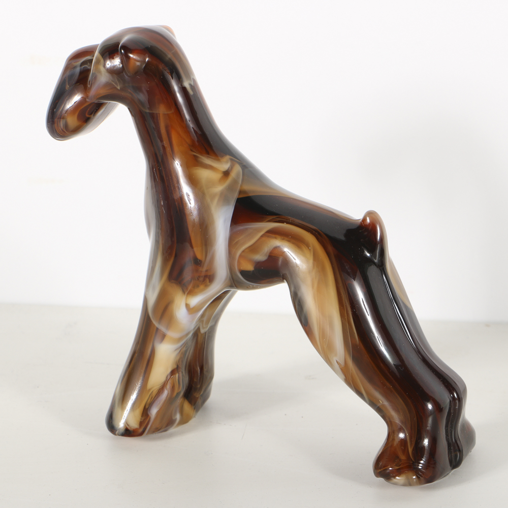 Imperial Slag Glass Dog Figurines